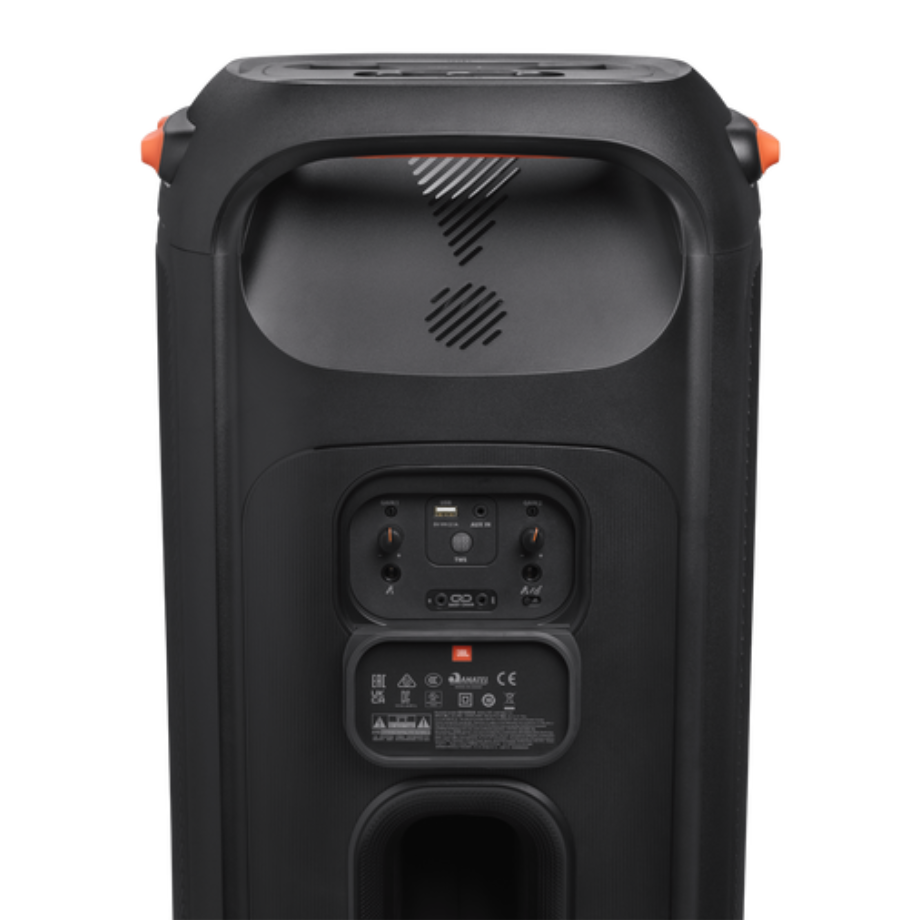 Paired JBL 710 PartyBox speakers delivering enhanced, powerful sound Dual JBL 710 PartyBox Setup