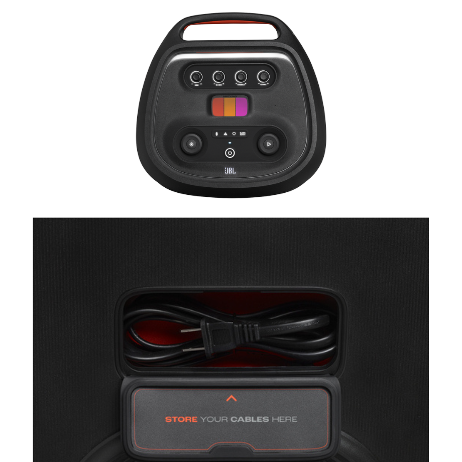 Durable and Splash-Proof JBL PartyBox Ultimate JBL PartyBox Ultimate showcasing its rugged design