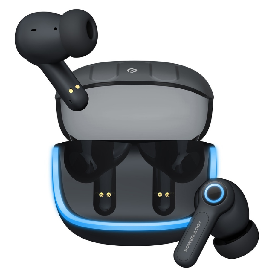 RGB Lighting on Powerology TWS Earbuds Powerology TWS Earbuds with RGB lighting