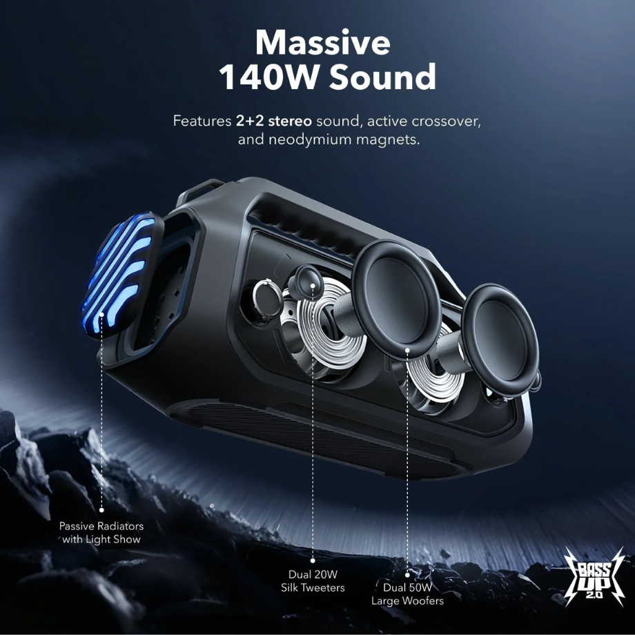 Fast Charging for Non-stop Music Charging the Boom 2 Plus outdoor speaker with a 30W fast charger.