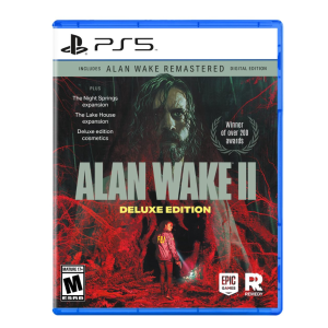 Alan Wake 2 PS5 cinematic showing Alan in a creepy, abandoned building