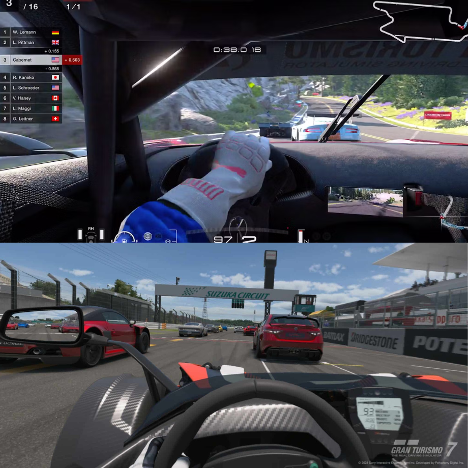 Epic Racing Action in Gran Turismo 7 PS5 Gran Turismo 7 PS5 gameplay showing a racing car on a track