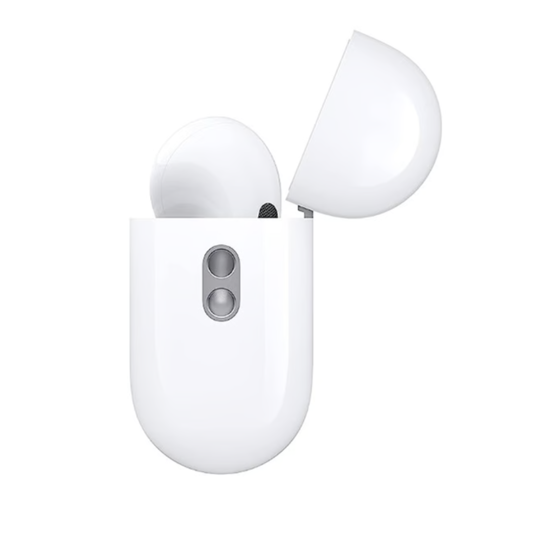 AirPods Pro 2 - Built for Durability AirPods Pro 2nd Generation splashed with water, symbolizing its IP54 dust and water resistance.