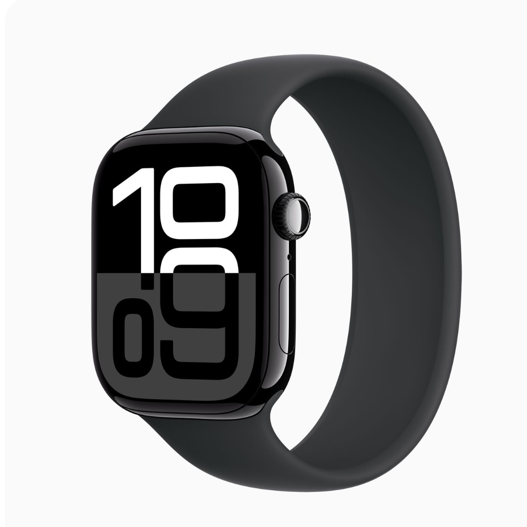 Apple Watch Series 10 - Faster Charging Apple Watch Series 10 on a charging dock, showcasing 80% charge in 30 minutes.