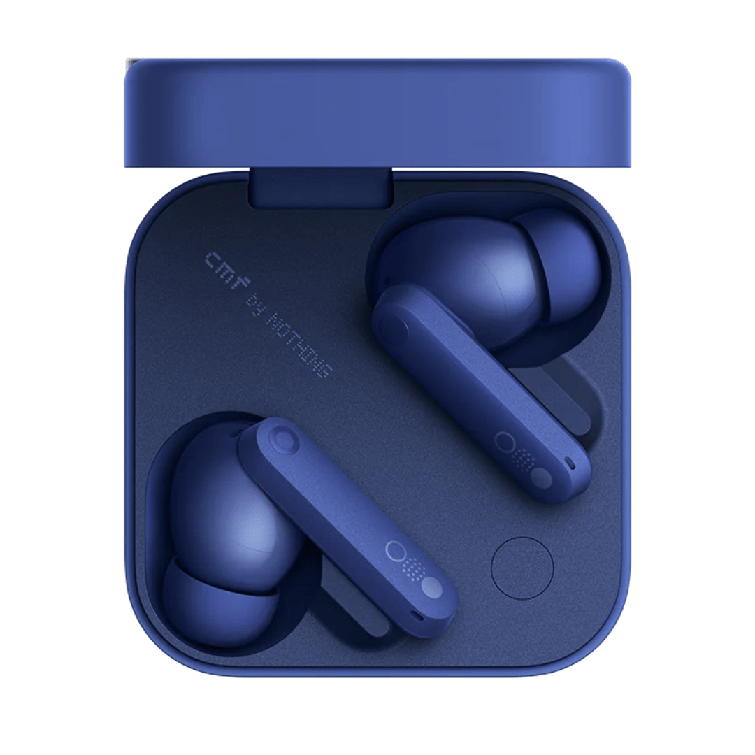 Long-Lasting Battery – 43 Hours of Playback CMF by Nothing Buds Pro 2 charging case with battery life indicator.