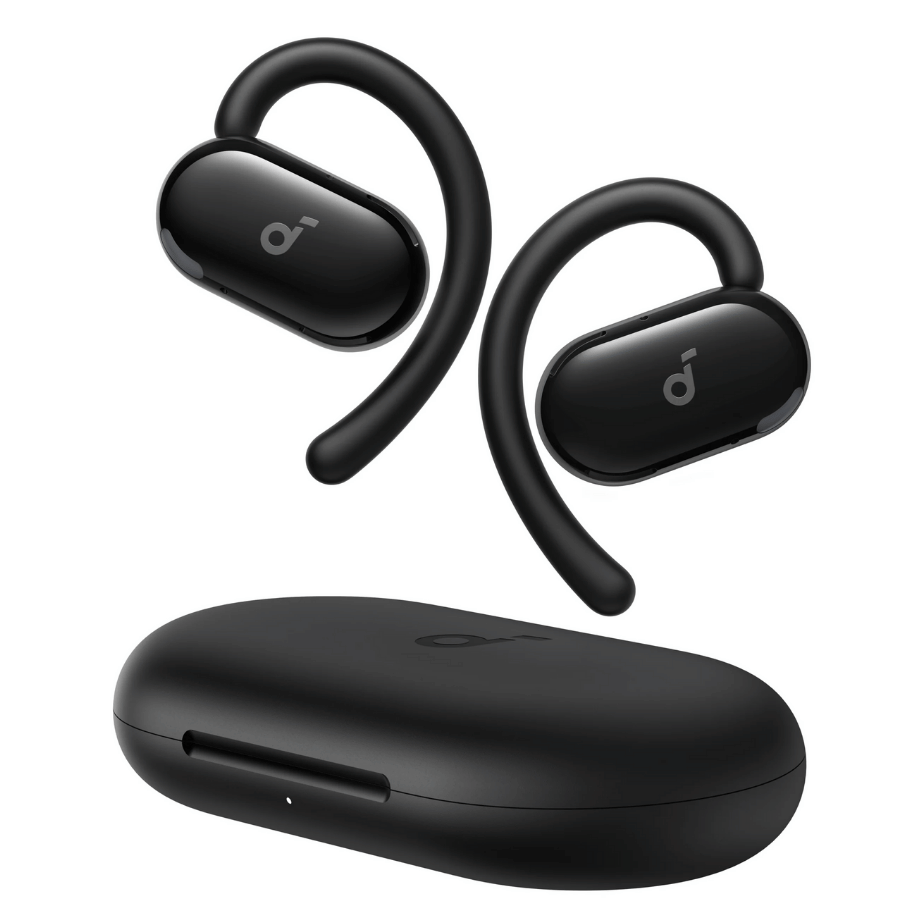 Anker Soundcore V20i Open Ear Earbuds Fit Close-up of Anker Soundcore V20i Open Ear Earbuds fitting securely in the ear