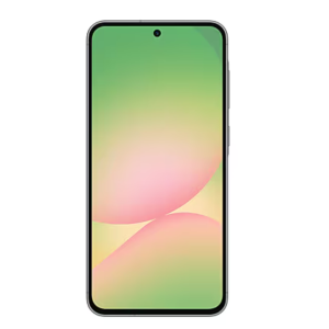 Side profile of Samsung Galaxy A56 5G phone showing slim design and triple camera lens.